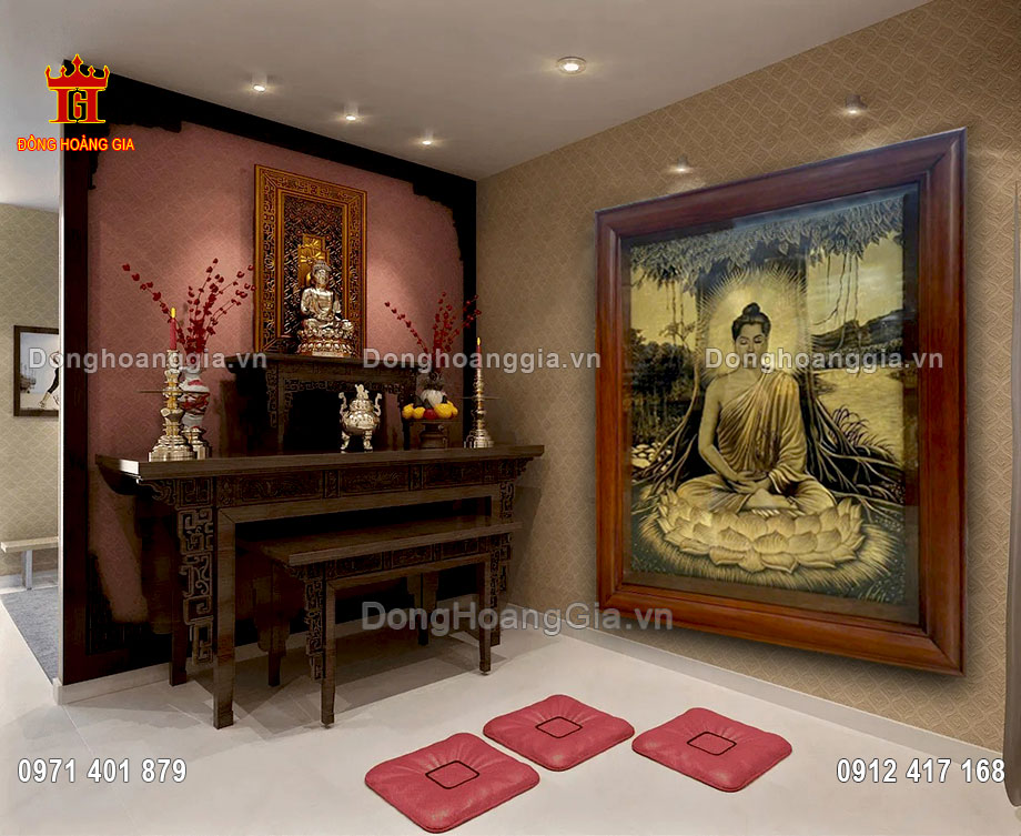 Tranh Đức Phật Thích Ca Mâu Ni bằng đồng được chế tác thủ công